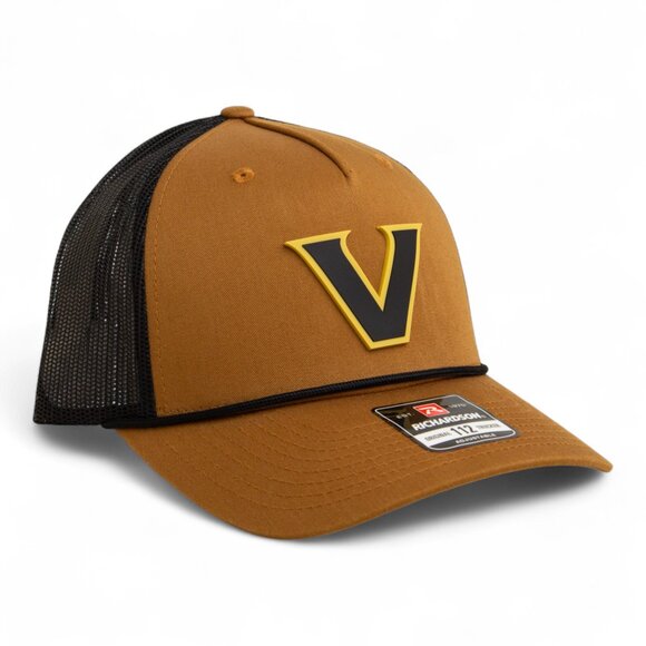 Vanderbilt Commodores Black 3D Snapback Trucker Rope Hat- Carmel/ Black - Picture 1 of 3